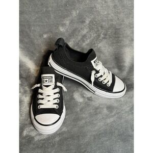 Converse All Star Knit Shoes Kids Size 11 Black Low Top Sneakers 665412F